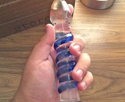 Icicles No 5 Sapphire Spiral Glass Dildo